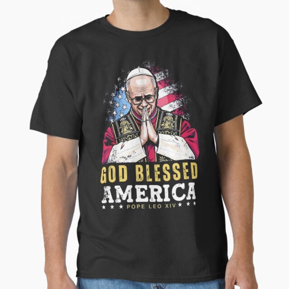 God Blessed America Patriotic Fictional Pope Leo XIV Unisex T-Shirt Unisex T-Shirt S