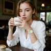 Square stainless steel watch for women small size waterproof rainproof daily water resistant with calendar date display mini size convenient classic