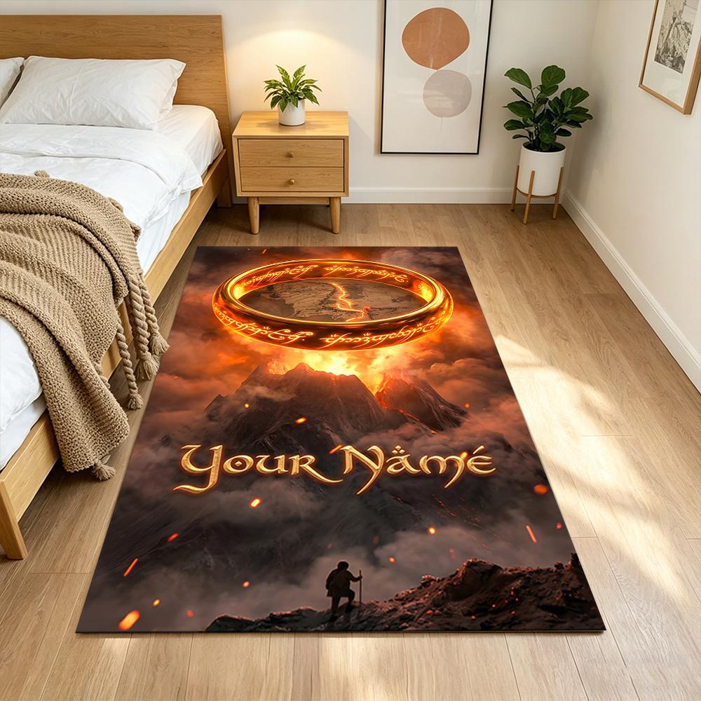 Lord Rings Customized Name Floor Rug Office Rug Suitable for Balcony Foyer Game Room Decorate room Anti-slip Rug Decorate Offices