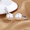 Vintage Female Earrings  Sterling Silver Round Pearl Small Earrings for Women Promise Love Wedding  Pendientes Bijoux