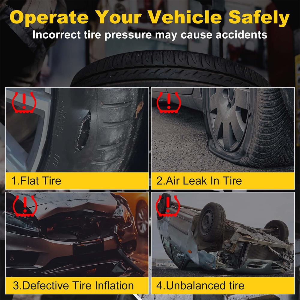 Car Tire Pressure Sensor Internal Sensors 315MHz LEEPEE TPMS Sensor Replacement Tire Pressure Monitoring System