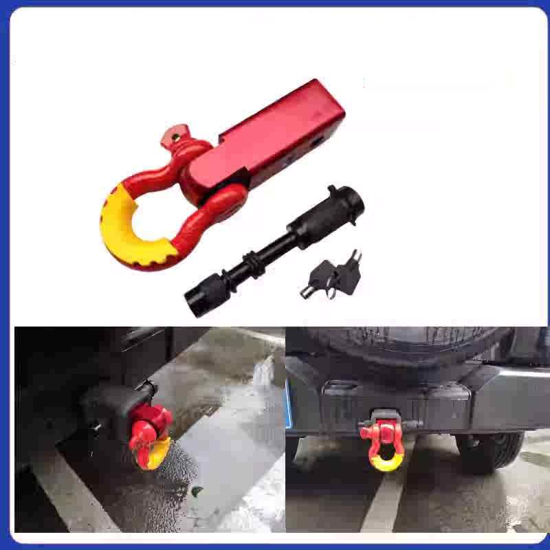 Tow Hitch Receiver 2"15T Break Strength Shackle Hitch Receiver with 3/4 Shackle Towing Accessories for Vehicle Trailer Recovery