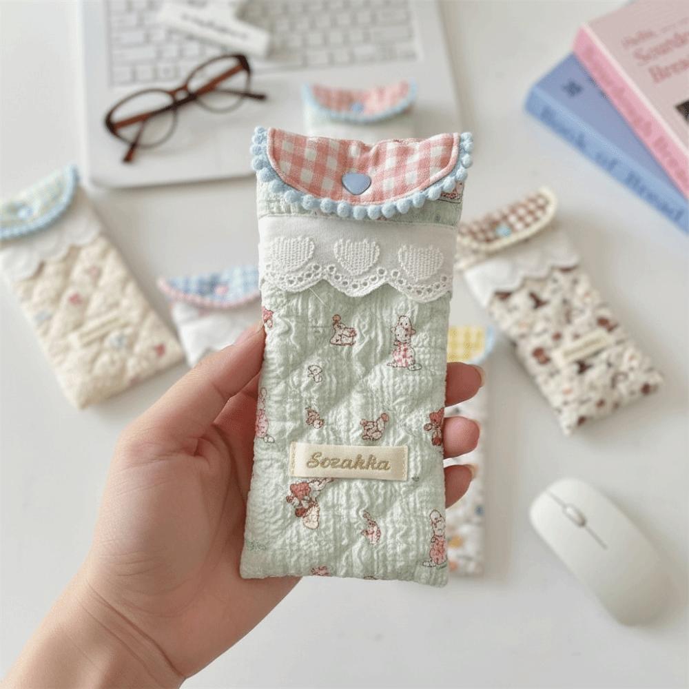 Cartoon Glasses Storage Bag Lace Sunglasses Pouch Simple Cotton Glasses Case  Male