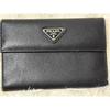 Used Excellent Condition PRADA Saffiano Tri-fold Wallet Black Triangle Logo