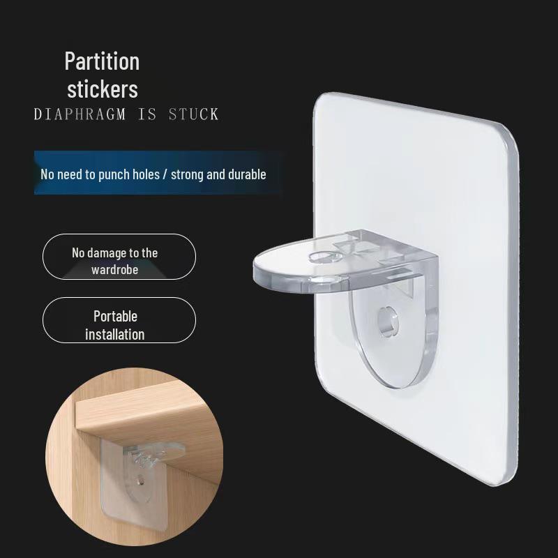 Nail-Free Right Angle Shelf Support Bracket for Wardrobes and Cabinets