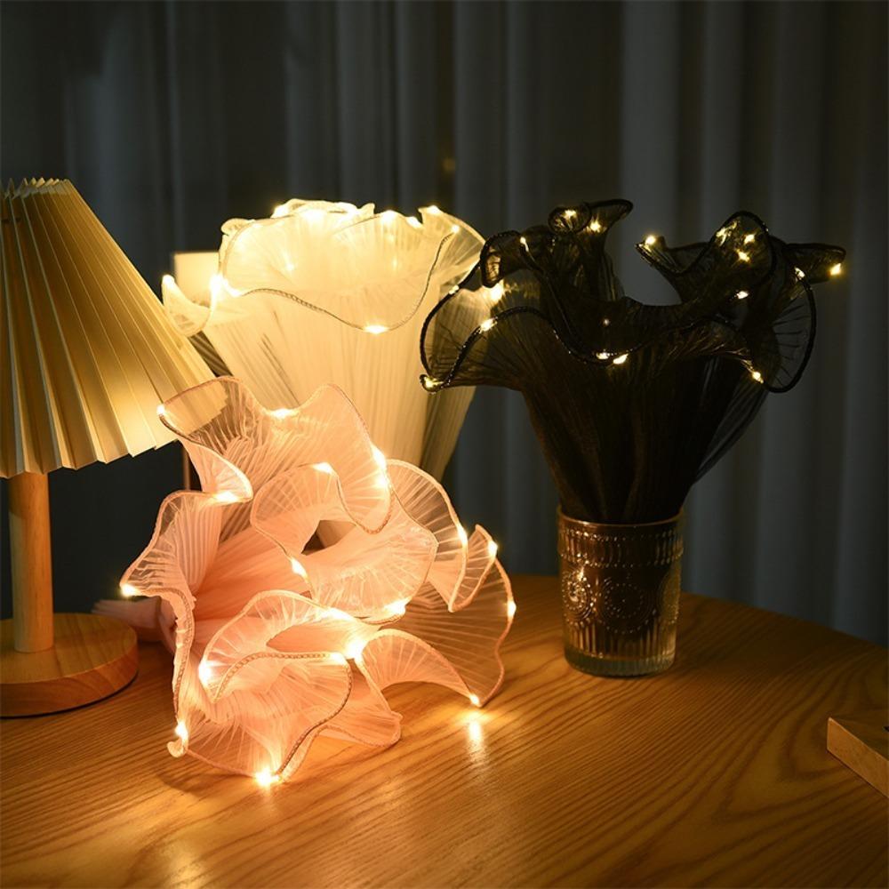 Lace Mesh LED Packaging Tulle Cloth Gift Wrapper Decoration Florist Bouquet Packaging  Wedding