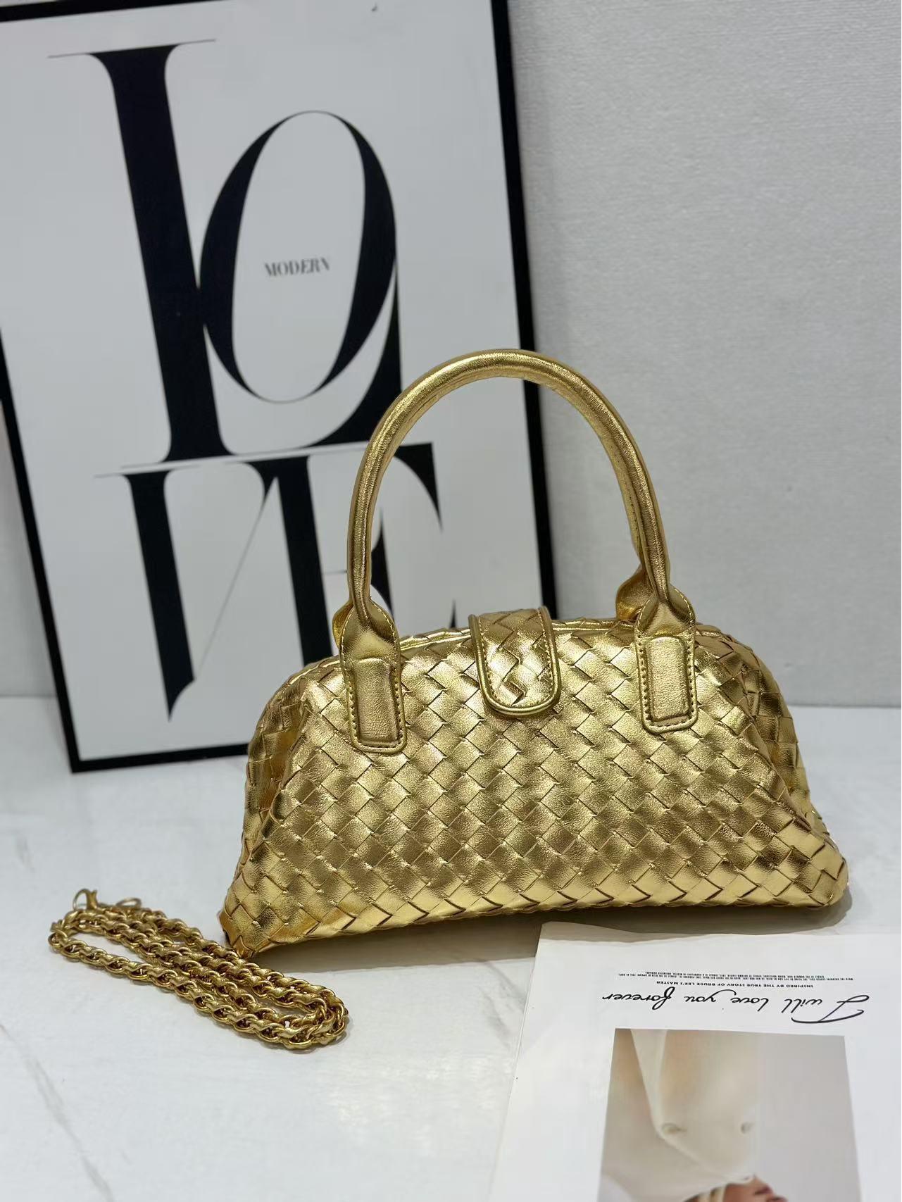 

Женская сумка через плечо Boston из натуральной кожи, плетеная вручную 33*11*17CM (Upgraded Original Mark)