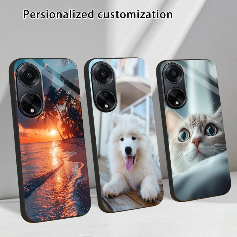 

Custom Picture Phone Case for OPPO A98 A16 A54s A16k A16e A17 4G A17k 4G A2pro Personalized DIY Tempered Glass Back Cover OPPO A2 Pro