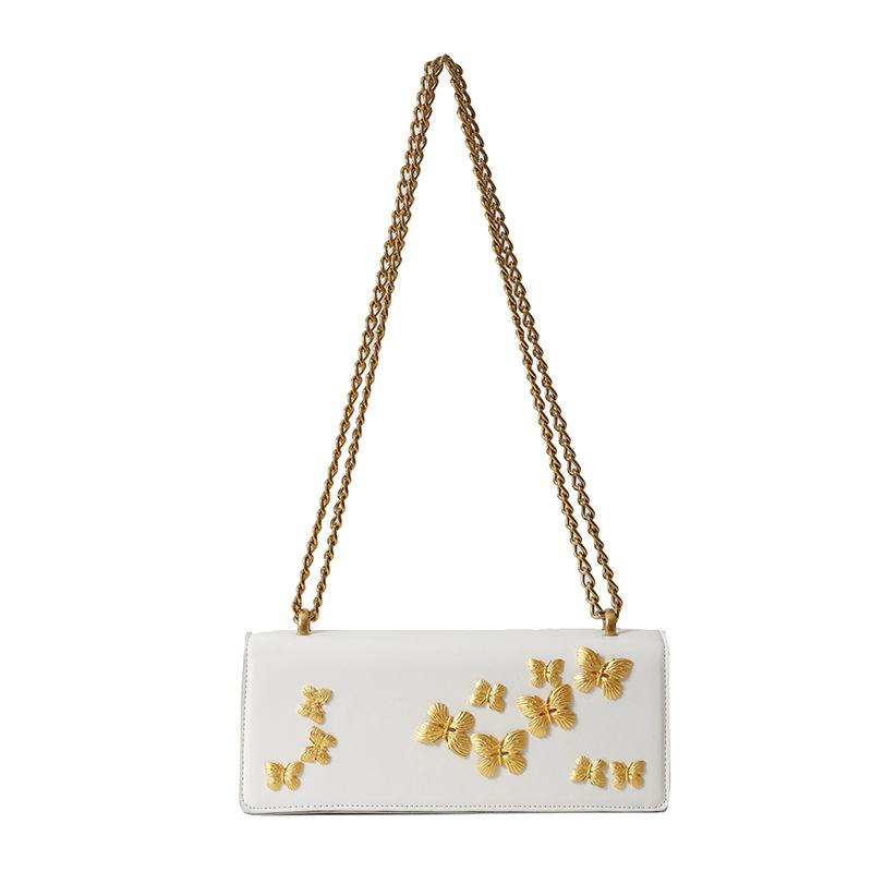 

Internet celebrity small bag 2025 new Korean version fashion butterfly stitching foreign ins women s one-shoulder crossbody small square bag білий