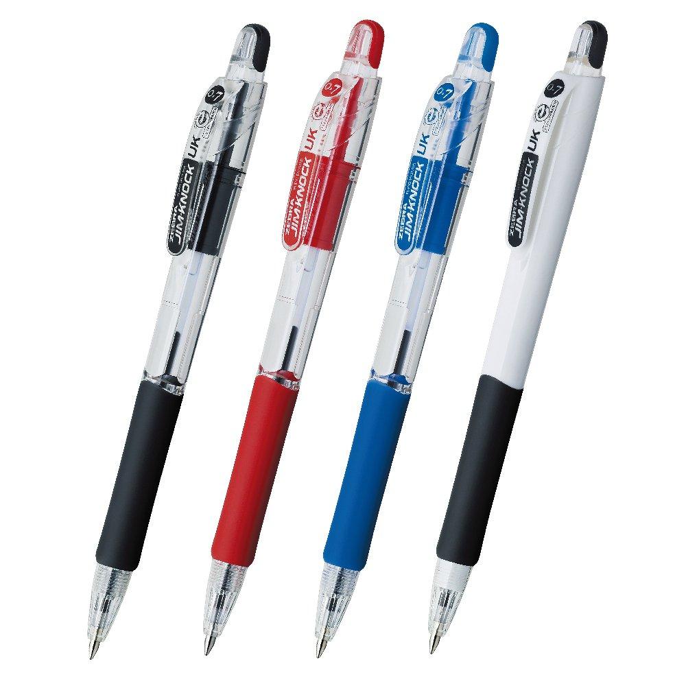 Zebra Jim Knock UK Ballpoint 10 Oil-Based Pen, 0.7", Red, Pens, B-BN10-R
