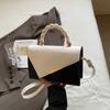 Fashion Texture Color Matching New 2025 Contrasting Color Spring Casual Simple Messenger Metal Portable Small Square Bag Woman