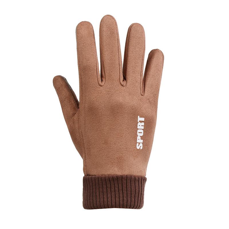 Herbst- und Winterhandschuhe für Damen und Herren Wildleder Paare Takeaway Radfahren Outdoor-Sport Plus Samt Touchscreen Warme Handschuhe