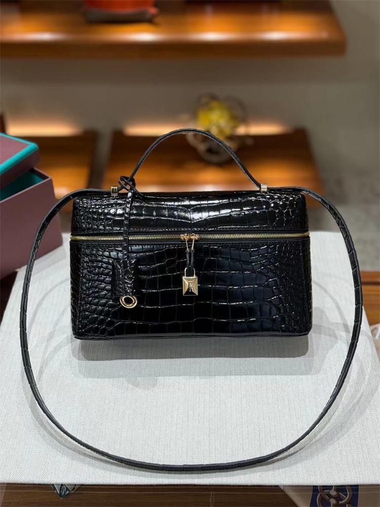 Alligator Grain Cowhide Lunch Bag 2025: Trendy Women's Crossbody & Handheld Shoulder Bag