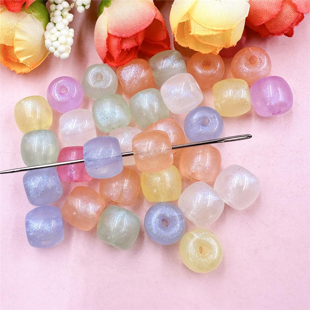 Creative 100PCS Acrylic 8Colors Loose Beads Fashion DIY Earrings Jewelry Accessories Jewelry Making Bracelets 9.7*10.8mm Necklace