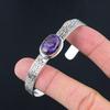 Sisters Day Sale Oval Charoite Gemstone Boho Bangle Jewelry 925 Sterling Silver