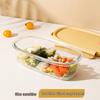 Recipiente Alimentare Oval-Geam Ru Han 760ml, Sigure pentru Cuptor cu Microunde și Congelator, Pachet de 2