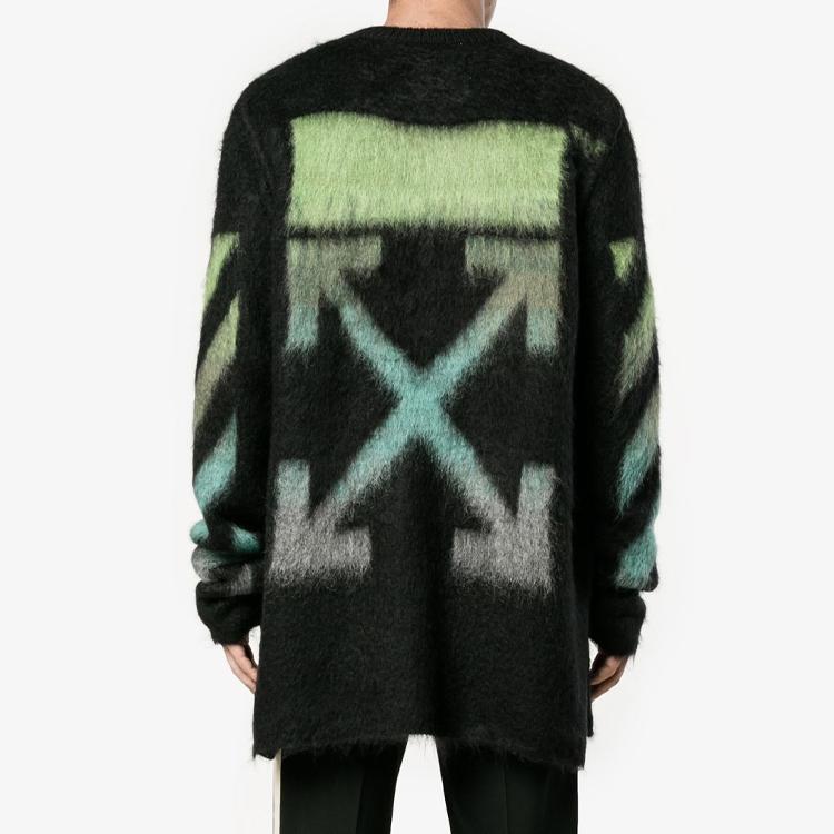 OFF WHITE Sweater Loose Fit Men's Blue Green OMHA036F176500041040