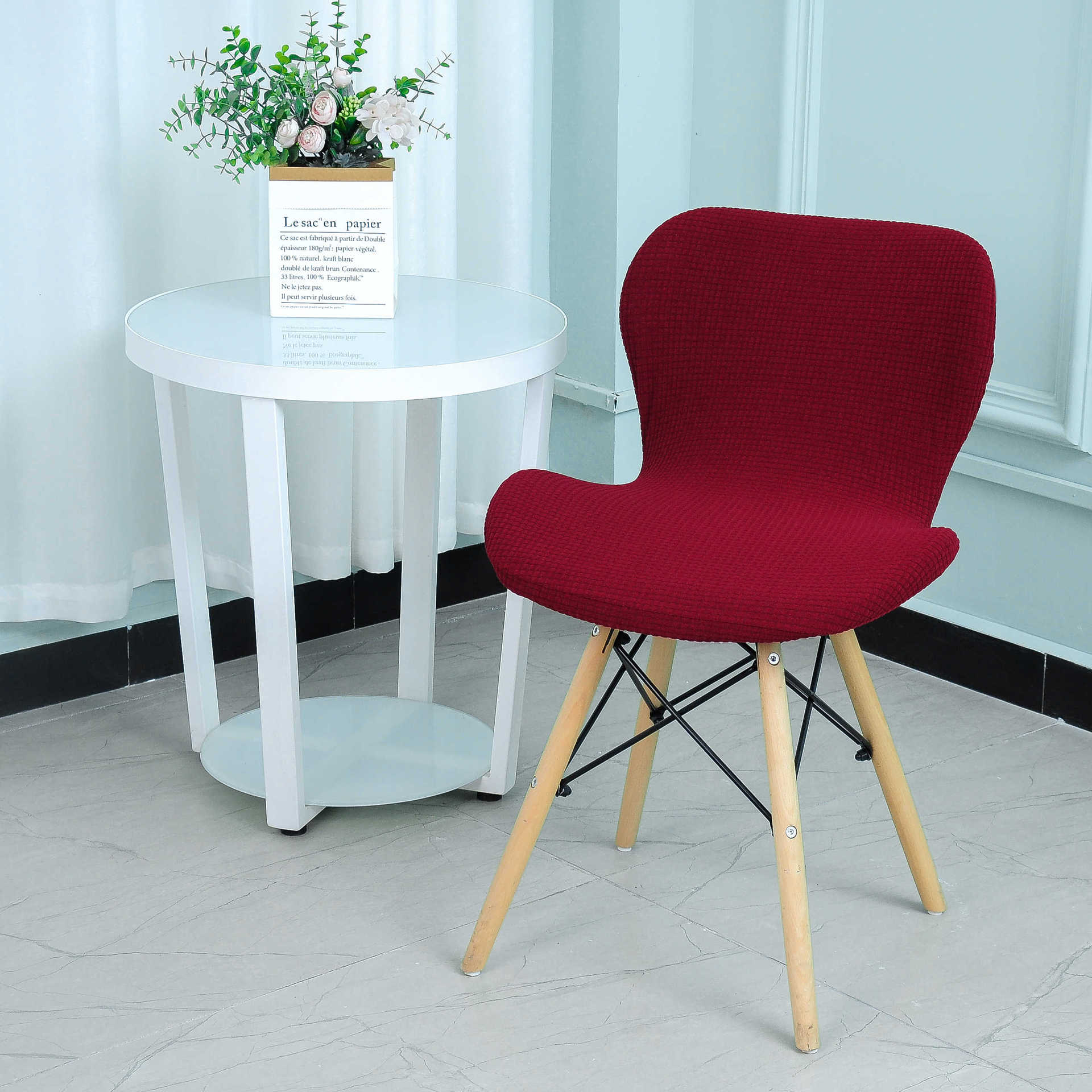 

Дугоподібний універсальний еластичний захист для домашніх обідніх столів, готелів, інтернет-кафе, еластичні чохли на стільці Просто чохол для стільців вина червоного кольору