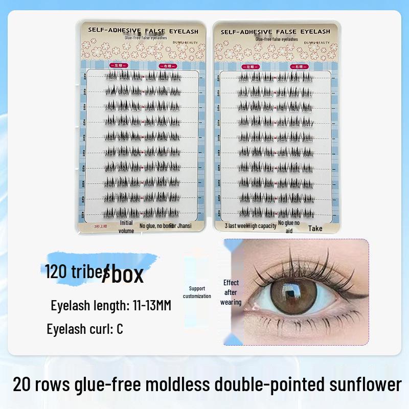 20-Row Large Capacity Glue-Free Beginner-Friendly Natural False Eyelashes