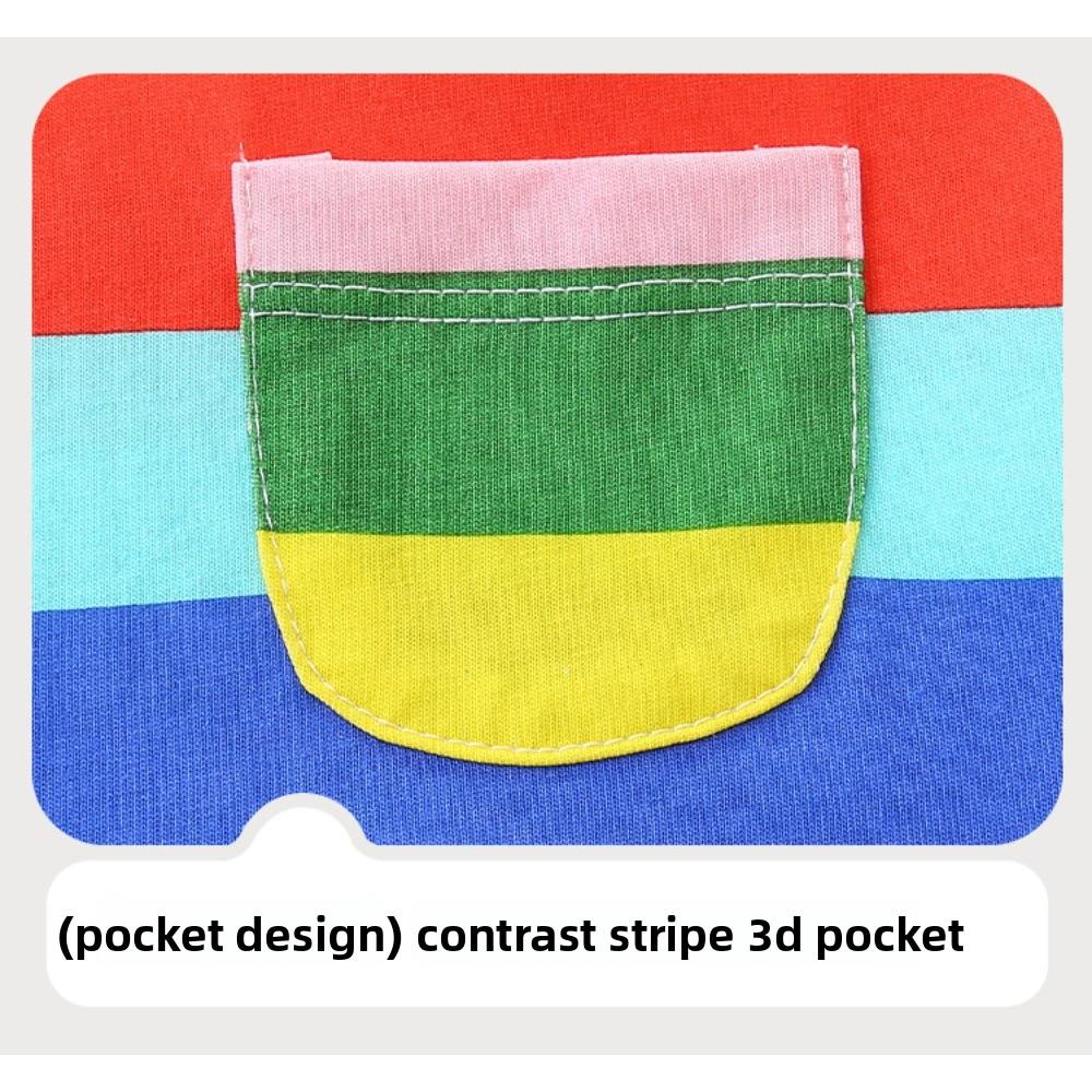 Sommerkleid für Mädchen: Modisches Prinzessinnenkleid mit Regenbogenmuster aus Baumwolle für Kinder