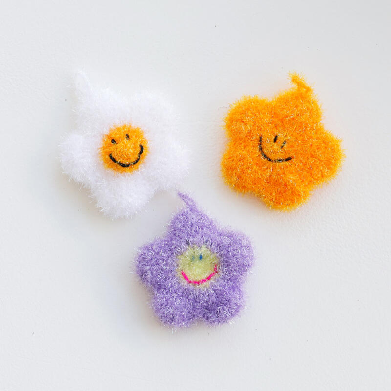 Handmade Double-layer Flower Acrylic Smile Washcloth Set