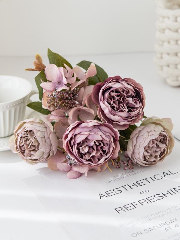 Artificial Flowers Silk Peony High Quality Festival Wreath Decora Home Room Table Garden Wedding Wreath Brial Bouquet Diy Gifts