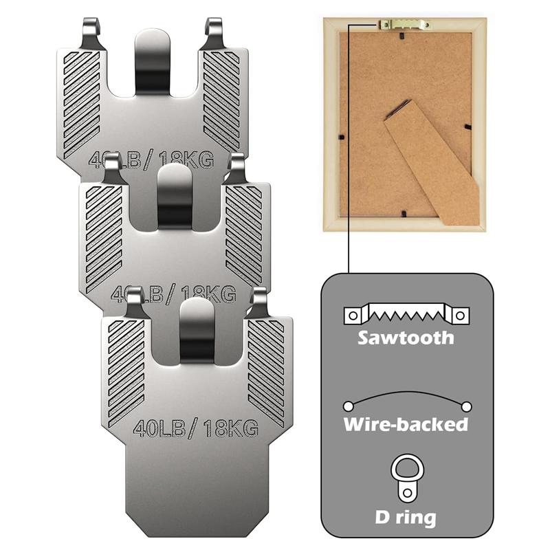 M-Modern-Picture Hanging Hooks Claw 40Pcs For Drywall- Heavy Duty No Damage Wall Picture Frame Hangers Kit