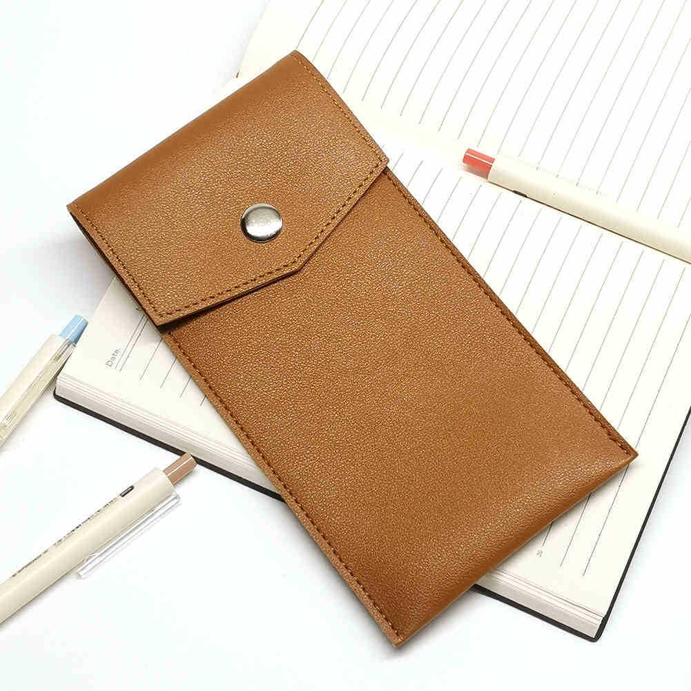 Large Capacity PU Leather Ballpoint Pen & Glasses Storage Bag