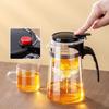 Transparent Heat Resistant Glass Teapot Convenient One-button Filtering Teapot Home