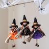 Kid Toy Halloween Witch Dolls Bell Foot Witch Figurine Handicraft  for Christmas Tree