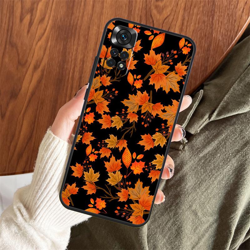 Autumn Leaves Fall Pumpkin Case For Xiaomi Redmi Note 14 Pro 13 12 11 10 15 Pro Plus Redmi 15 C 13 10C 12C 13C 14C Cover