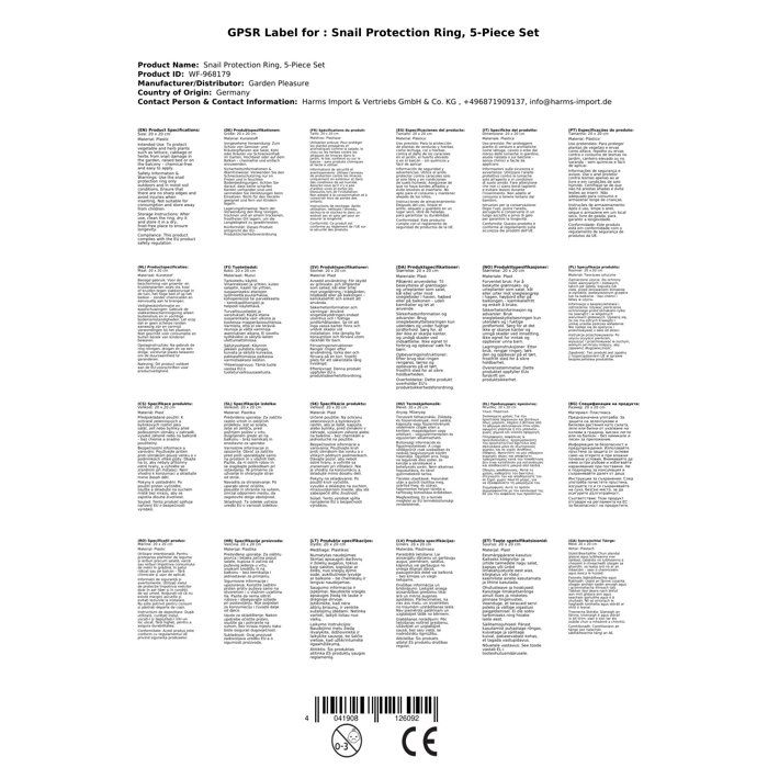 Snail protection ring, set of 5