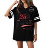 Women Casual V Neck Jersey Shirt 250 Years Anniversary Print Short Sleeve Athletic T Shirt Top for Independence Day Celebration