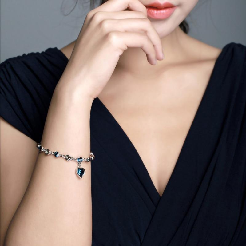 Women Fashion Crystal Bracelet Chain Crystal Silver Chain Bracelet Female Jewelry Bracelet Gift