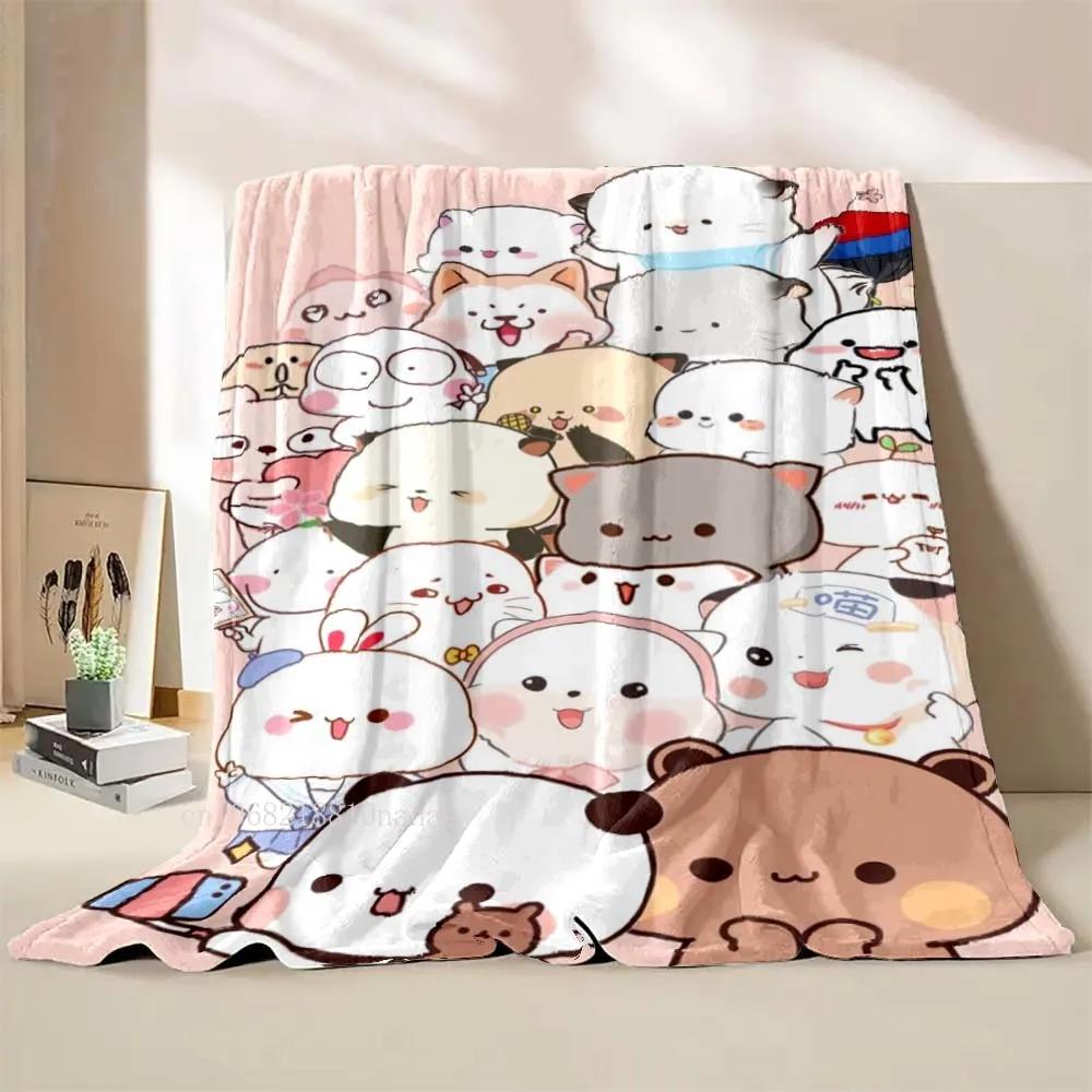 Cartoon Print Bubu And Dudu Soft Plush Flannel Blanket Living Room Bedroom Bed Couch Picnic Blanket