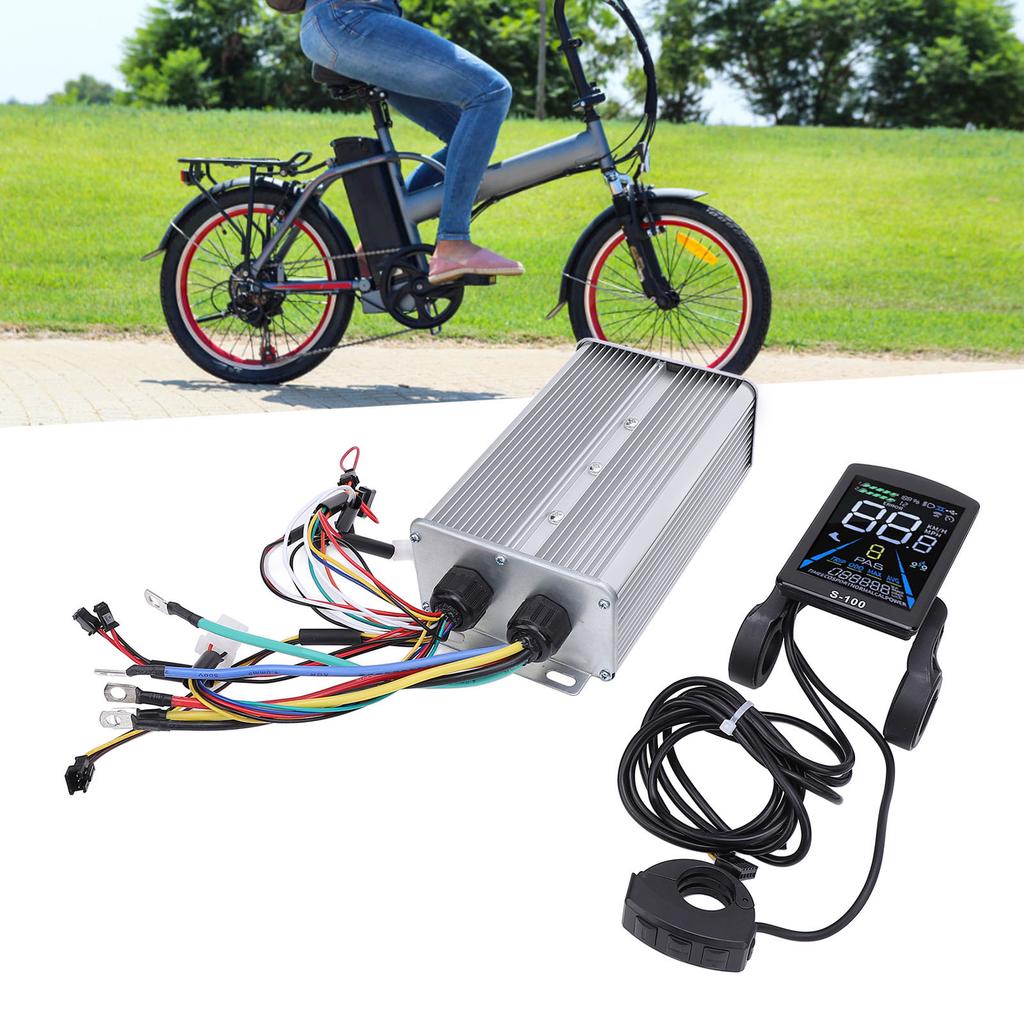 Controlador de Onda Senoidal de 60A com Medidor de Exibição de Tela Colorida LCD S 100 Kit Controlador de ABS de Liga de Alumínio para Conversão de Bicicleta de Montanha Elétrica
