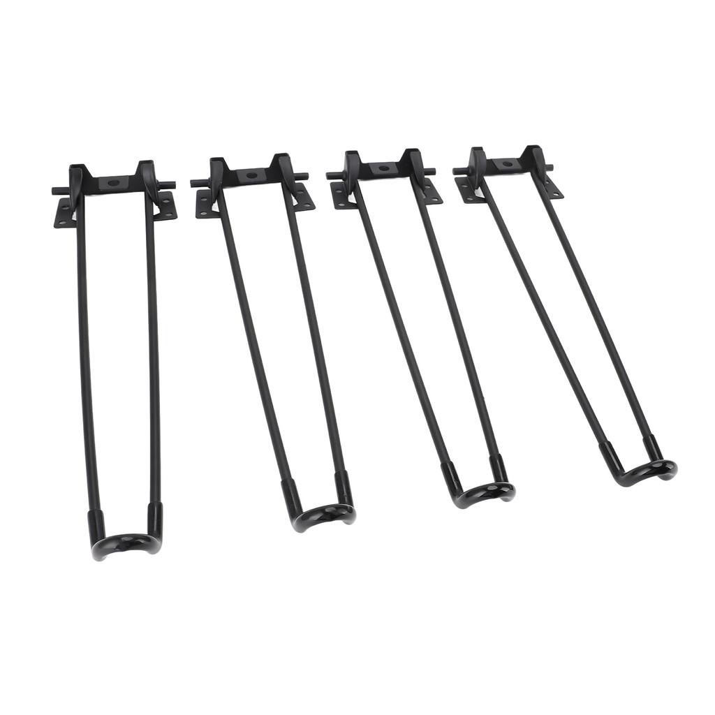 Bordsben U-form Svart Moderna Minimalistiska Metallmöbelben för Fällbart Soffbord Camping