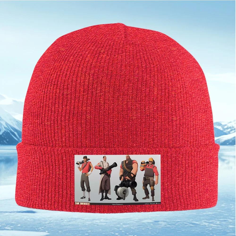 Four Team Fortress Characters Posing Unisex Women Unisex Knitted Hat Beanie Pullover Cap Winter Thermal Warm Christmas Outdo