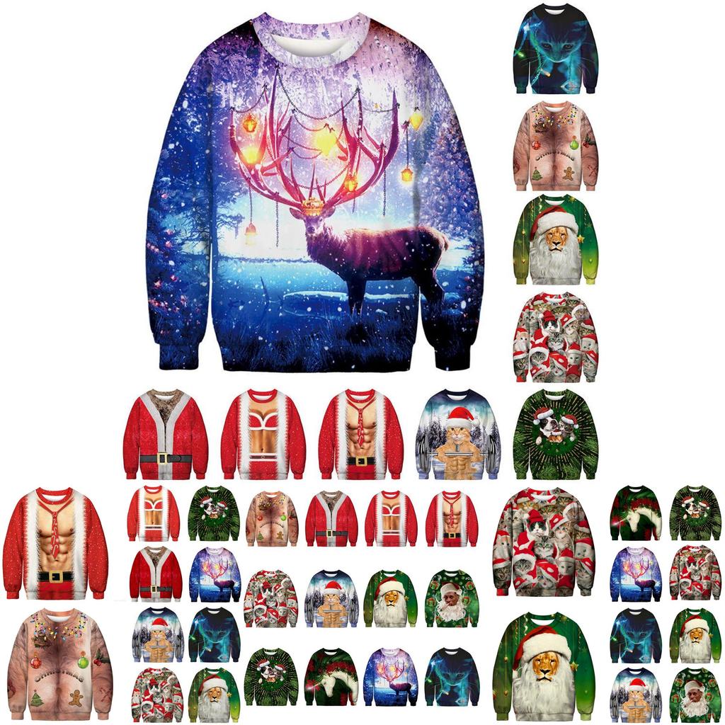 Festive Men's Christmas 3d Graphic Print Pullover Hoodie Sweatshirt With Soft Material