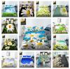 3D Plant Pattern Household Bedding Single Double Bed Full Size 3D Chrysanthemum Theme Pillowcase and Quilt Cover 2/3 Comfortable Household Bedding