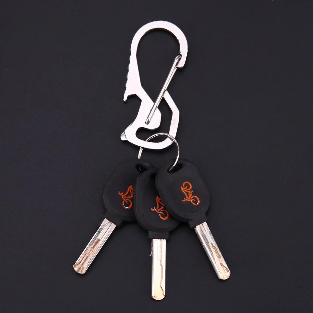 Lifter Sechskantschraubendreher Flaschenöffner Schlüsselring Schlüsselanhängerhaken Outdoor Edelstahl Karabiner Kappe Multitool Wanderzubehör