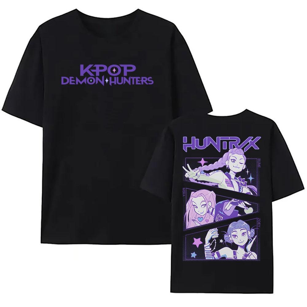 Women Tees KPop Demon Hunters Huntrix T-shirt Summer Loose Unisex Streetwear Hip Hop Fashion T Shirt Film Graphic Print Tshirts