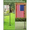 Garden Flag Holder Stand with Shepherds Hooks, 63 Inch Extra Thick Weather-Proof Powder-Coated Yard Flag Holder with 4 Prong Base, Heavy Duty 3/4