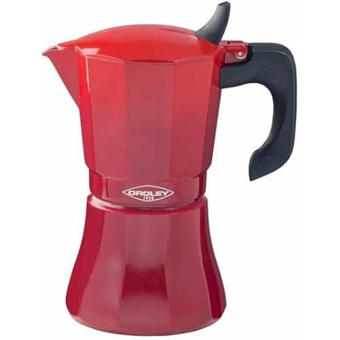 Cafetière Italienne - OROLEY - Petra - 6 Tasses - Rouge - Programmable - Pression