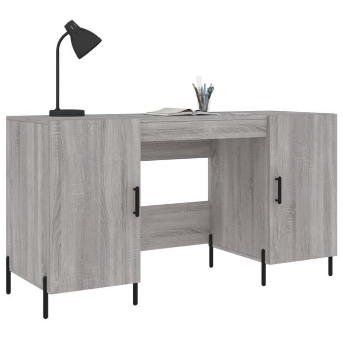 VidaXL Bureau sonoma gris 140x50x75 cm bois d'ingénierie 829562