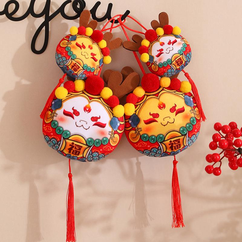 New Year Mascot Doll Cartoon Twelve Zodiac Signs Dragon Rabbit Ox Doll Activity Gift Plush Toy