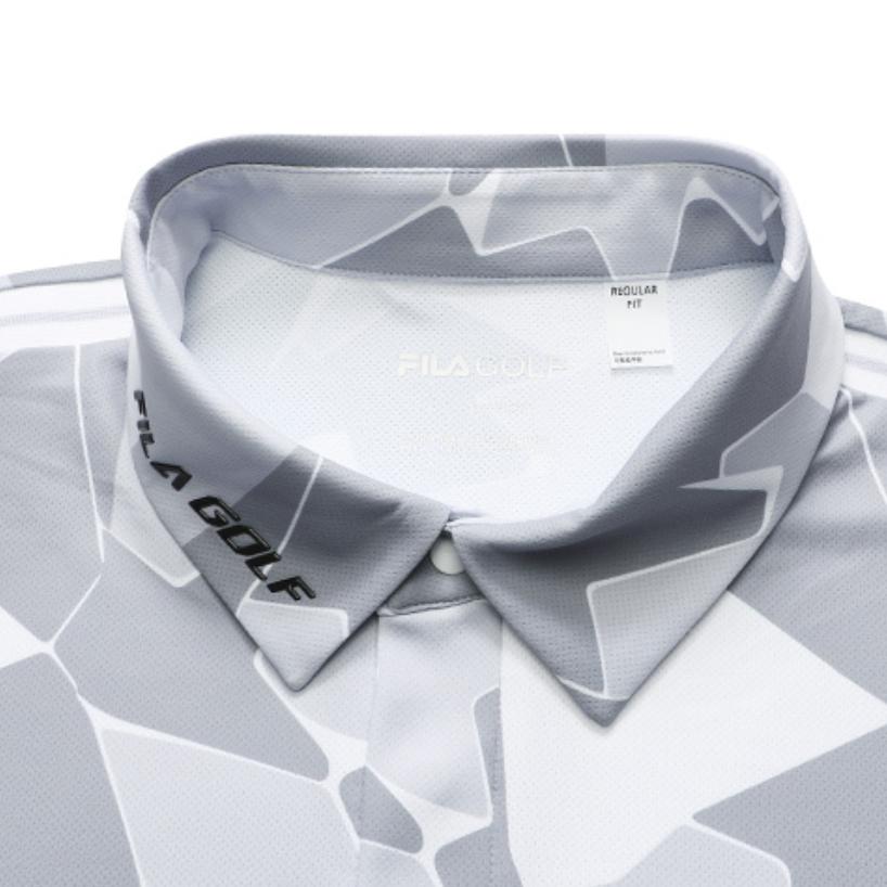 FILA Athletics Logo Printed Breathable Sports Casual All-Over Knit Polo Shirt Men Polo Shirts A11M225142FZA