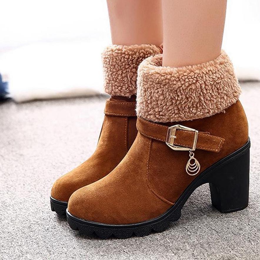 Moda Botas de Mujer Botas Cortas de Tacón Grueso Para Mantener Caliente y  Frío Botas de Mujer otoño e Invierno comprar a buen precio — entrega  gratuita, reseñas reales con fotos — Joom