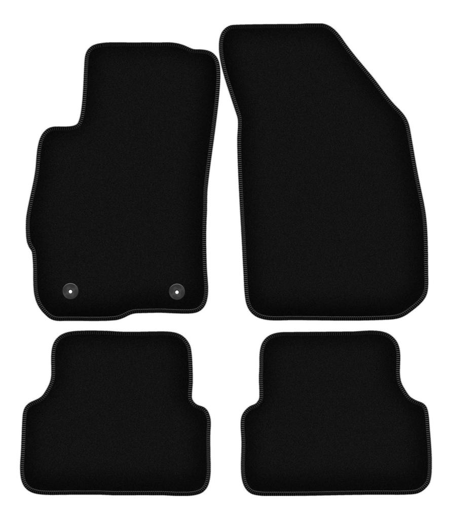 BASIC Black Velour Floor Mats For: Chevrolet Aveo II T300 Hatchback, Sedan (2011-)