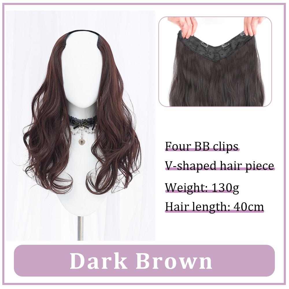 

Длинные волнистые синтетические волосы для наращивания, 4 клипсы в цельном парике для женщин, синтетические клипсы для наращивания волос